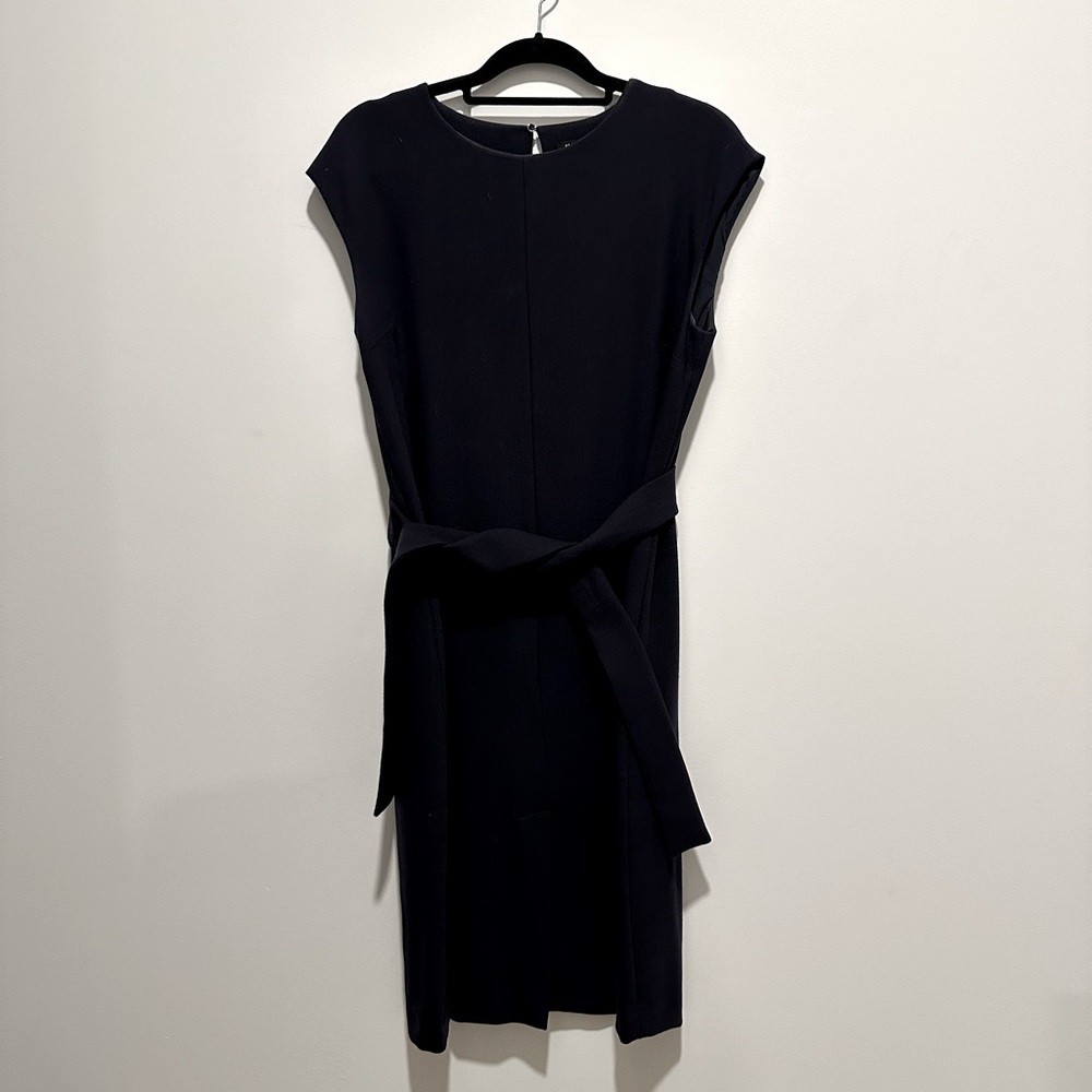 Massimo Dutti, Navy tie waste knit dress, size 10, relaxed fit, good condition